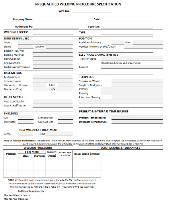 280 Stainless Steel AWS D1.6 Prequalified Welding Procedures (PDF Form ...