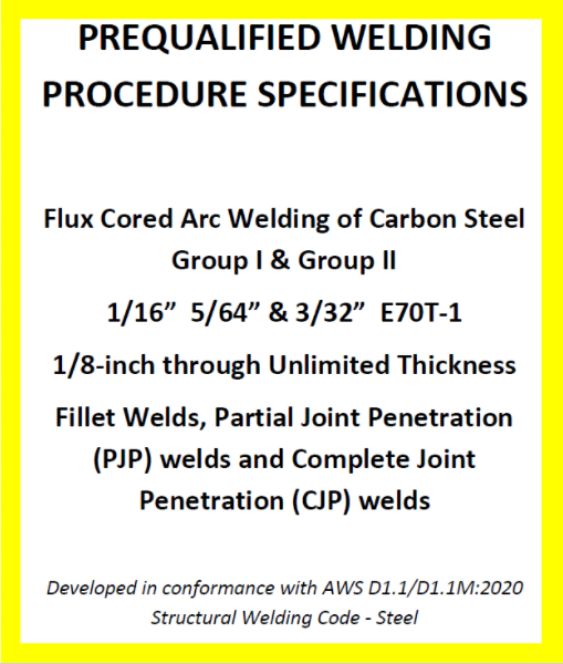 FCAW Prequalified Welding Procedures (PDF Format)